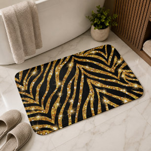 Tapis De Bain Motif rayures de zèbre scintillant