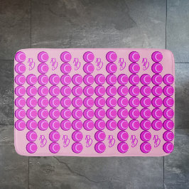 Tapis De Bain Motif rétro rose dans le style tendance avec monog