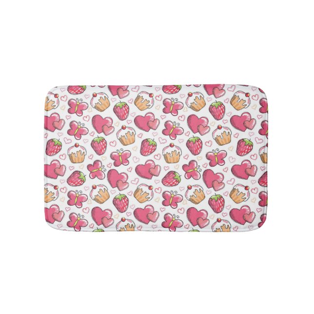 Tapis De Bain motif romantique de nourriture (Devant)