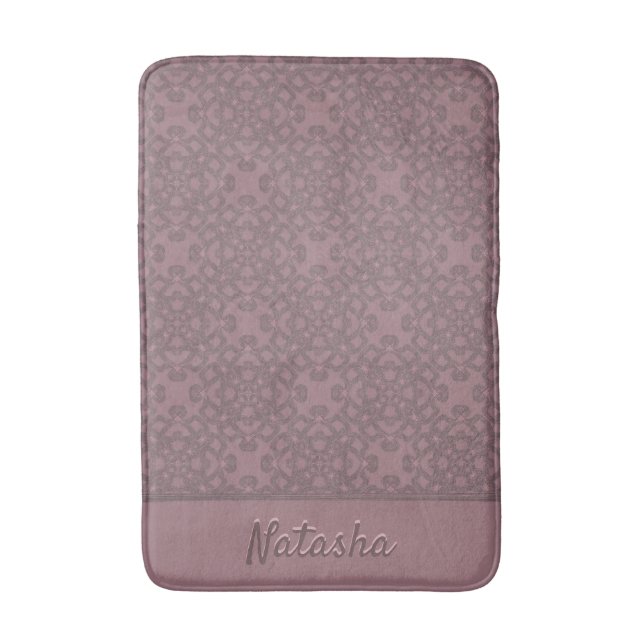 Tapis De Bain Motif Rose Dusty personnalisé (Devant (Vertical))