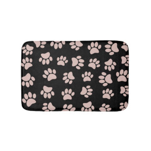 Tapis De Bain Motif rose Gold et Black Dog Paw