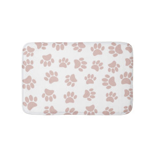 Tapis De Bain Motif rose Gold Et White Dog Paw