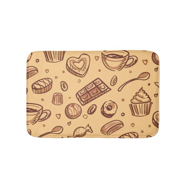 Tapis De Bain Motif sans couture de boulangerie (Devant)