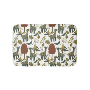 Tapis De Bain Motif sans couture Giraffe motif floral coloré
