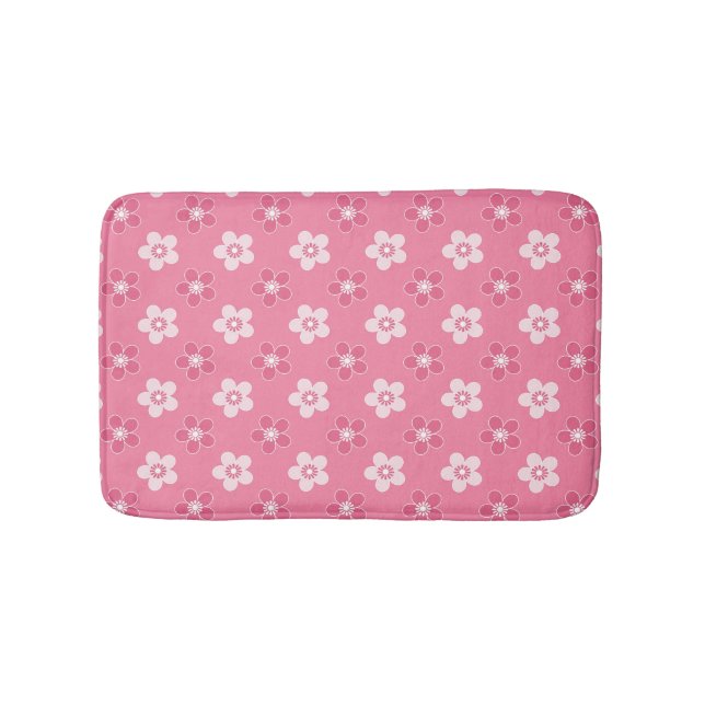 Tapis De Bain motif simple floral solide rose rétro petit flux (Devant)