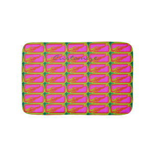 Tapis De Bain motif sirènes rouge/rose nageant