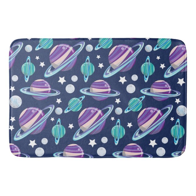 Tapis De Bain Motif spatial, Planètes, Étoiles, Galaxie, Cosmos (Devant)