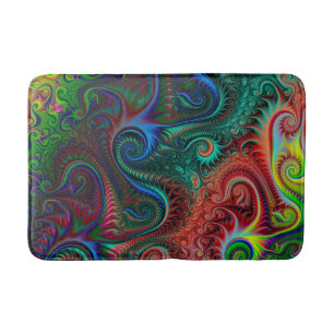 Tapis De Bain Motif spiral coloré Abstrait