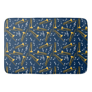 Tapis De Bain Motif Trombone Music Notes