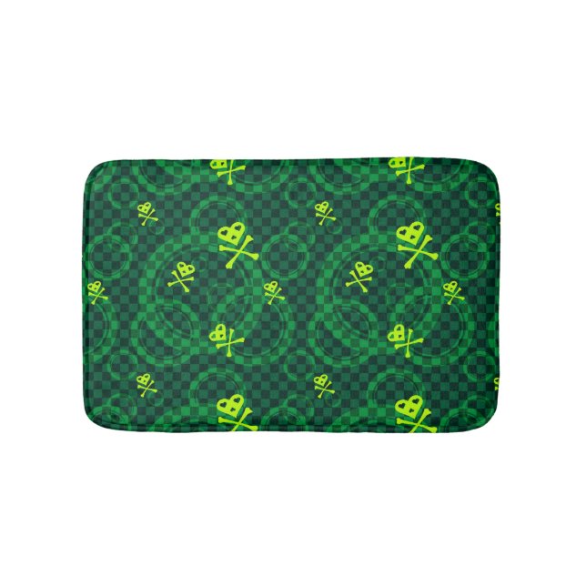 Tapis De Bain Motif vert d'Emo avec des cercles (Devant)