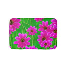 Tapis De Bain Motif vert et rose vif