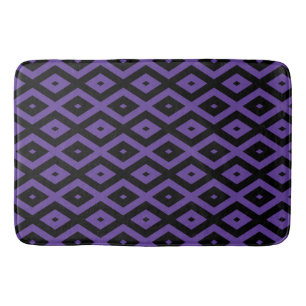 Tapis De Bain Motif violet et diamant noir