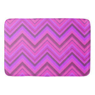 Tapis De Bain Motif zigzag à rayures roses