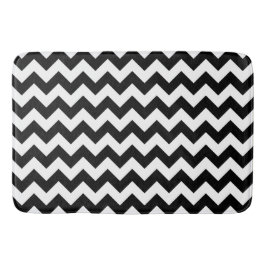 Tapis De Bain Motif Zigzag noir et blanc, Motif Chevron