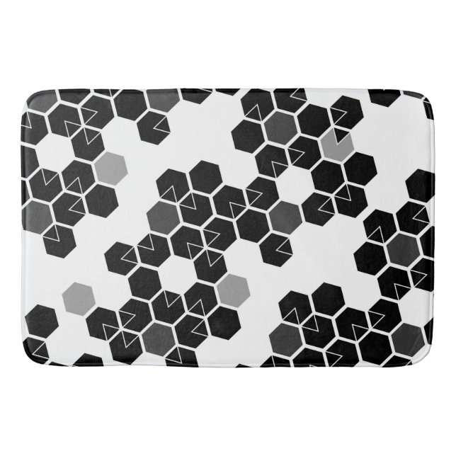Tapis De Bain Motifs de données sur le hexadécimal noir (Devant)