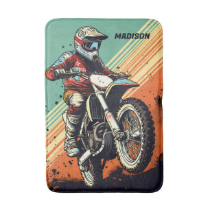 Tapis De Bain Motocross de nom personnalisé