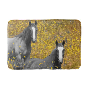Tapis De Bain Moutarde et chevaux