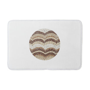Tapis de bain moyen de mosaïque beige ronde
