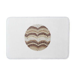 Tapis de bain moyen de mosaïque beige ronde