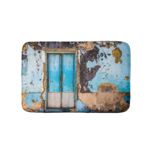 Tapis De Bain Mur bleu et porte