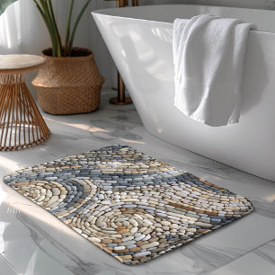 Tapis De Bain Mur De Pierre Avec Des Dessins Spiraux Fabriqués À