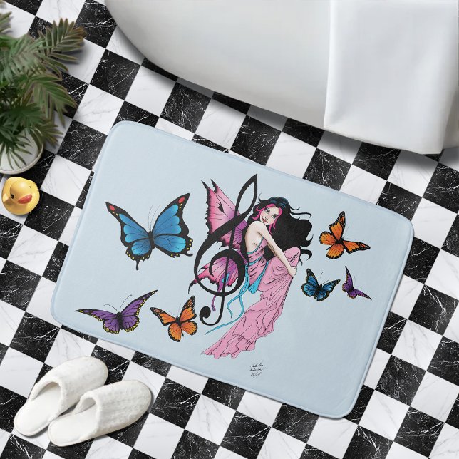 Tapis De Bain Musique Note Papillons Fairy (Créateur téléchargé)