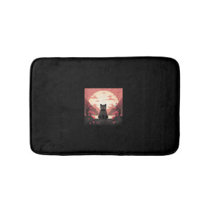Tapis De Bain Mystic Cat_ Japan’s Citrouilles & Cherry Blossoms