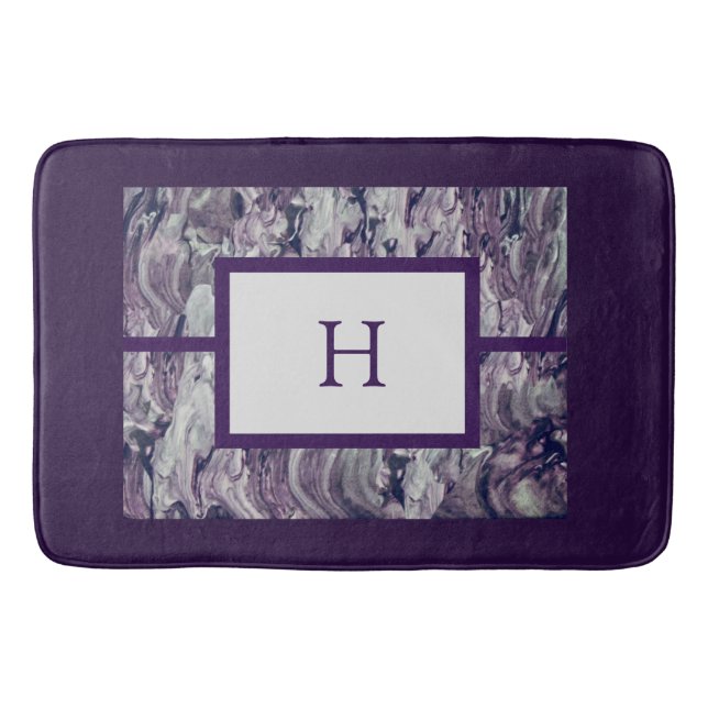 Tapis de bain n° 2 Purple&Grey Fluid Swirl PERSONN (Devant)
