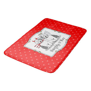 Tapis De Bain Naughty & Nice Old English Sheepdogs (Grey 1)