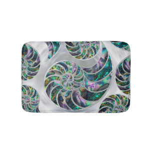 Tapis De Bain Nautilus Shell Abalone et Pearl