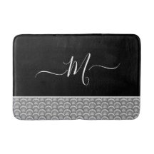 Nautique Noir Blanc Élégant monogramme initial Bai