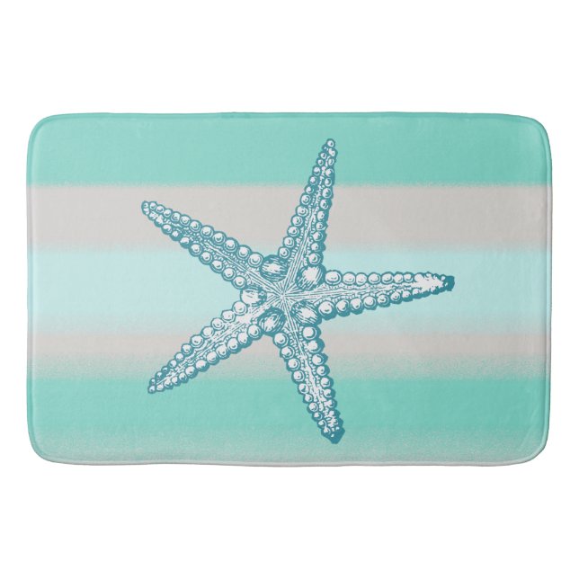 Tapis de bain nautiques d'étoiles de mer de vie (Devant)