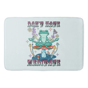 Tapis De Bain "Ne haïssez pas, méditez"   Grenouille pacifique e