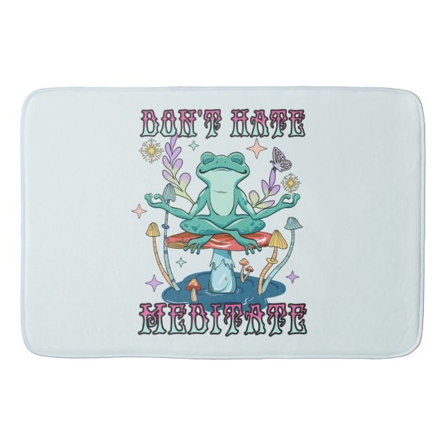 Tapis De Bain "Ne haïssez pas, méditez" | Grenouille pacifique e (Devant)