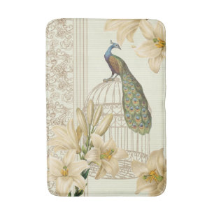 Tapis De Bain nénuphar vintage paon