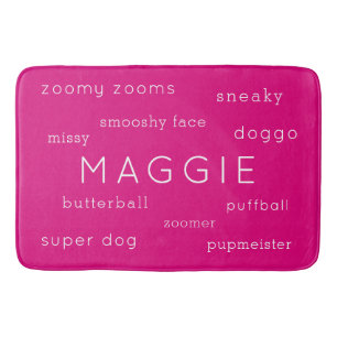 Tapis De Bain Neon Pink Soft Apat Dog Nom du mât + Pseudo