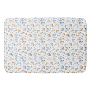 Tapis De Bain Nettoyer le Motif Fleur sauvage blanc simple