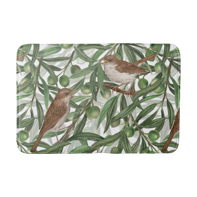 Tapis De Bain Nightingales dans l'olivier (Devant)