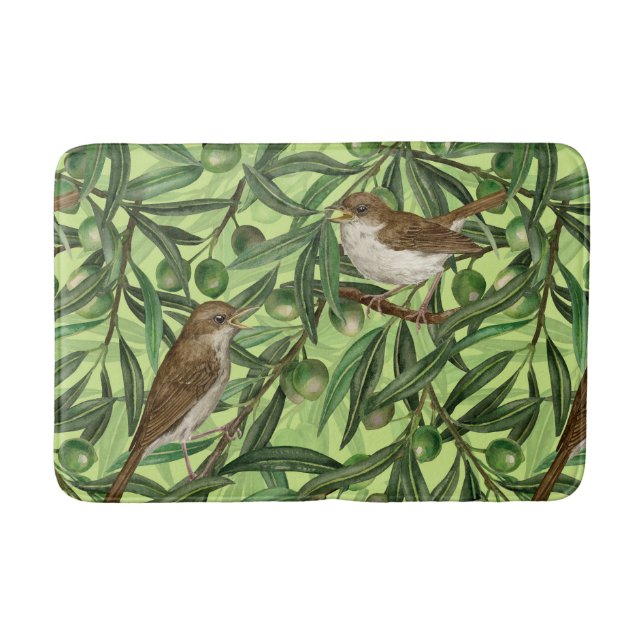 Tapis De Bain Nightingales dans l'olivier 2 (Devant)