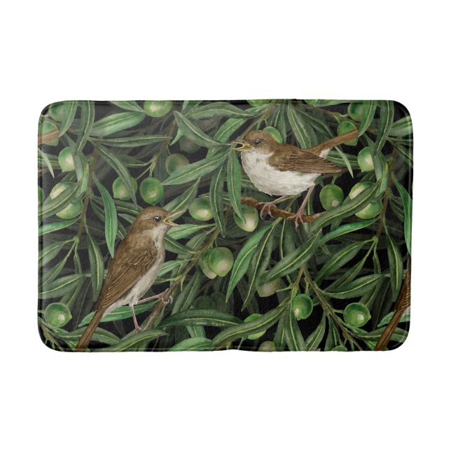 Tapis De Bain Nightingales dans l'olivier 3 (Devant)
