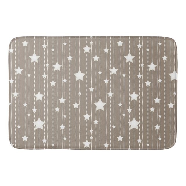 Tapis De Bain Noël artisanal vacances suspendues étoiles blanche (Devant)