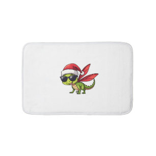 Tapis De Bain Noël Dragonfly Santa Hat Funny Xmas Enfants