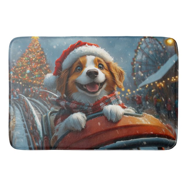Tapis De Bain Noël du chien espagnol breton (Devant)