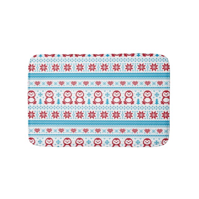 Tapis De Bain Noël et l'hiver ont tricoté le motif (Devant)