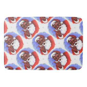 Tapis De Bain Noël noir du père noël d'Afro-américain