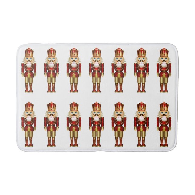 Tapis De Bain Noel Rouge Vert Festif Nutcrackers Douche Bat (Devant)