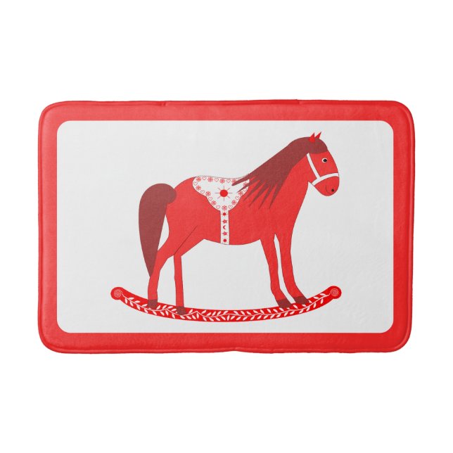 Tapis De Bain Noël scandinave Cheval Rocking (Devant)