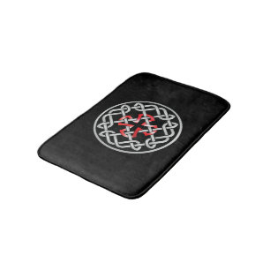 Tapis De Bain Noeud celtique Rouge Métallurique