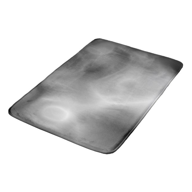 Tapis De Bain Noir, blanc et gris marbré Abstrait (Angle)