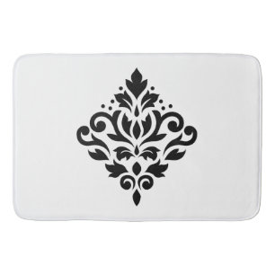 Tapis De Bain Noir de conception de damassé de rouleau